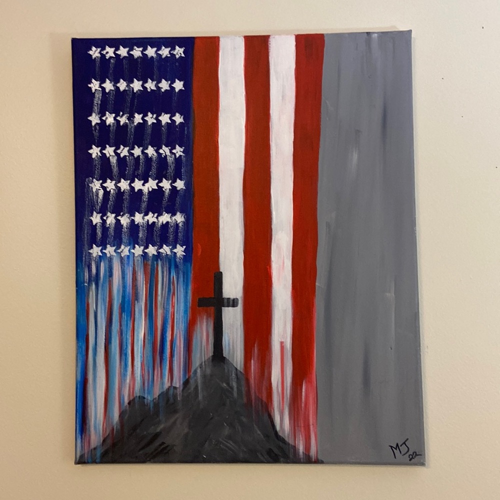PATRIOT SAINT  Painting Original ( not a print)!